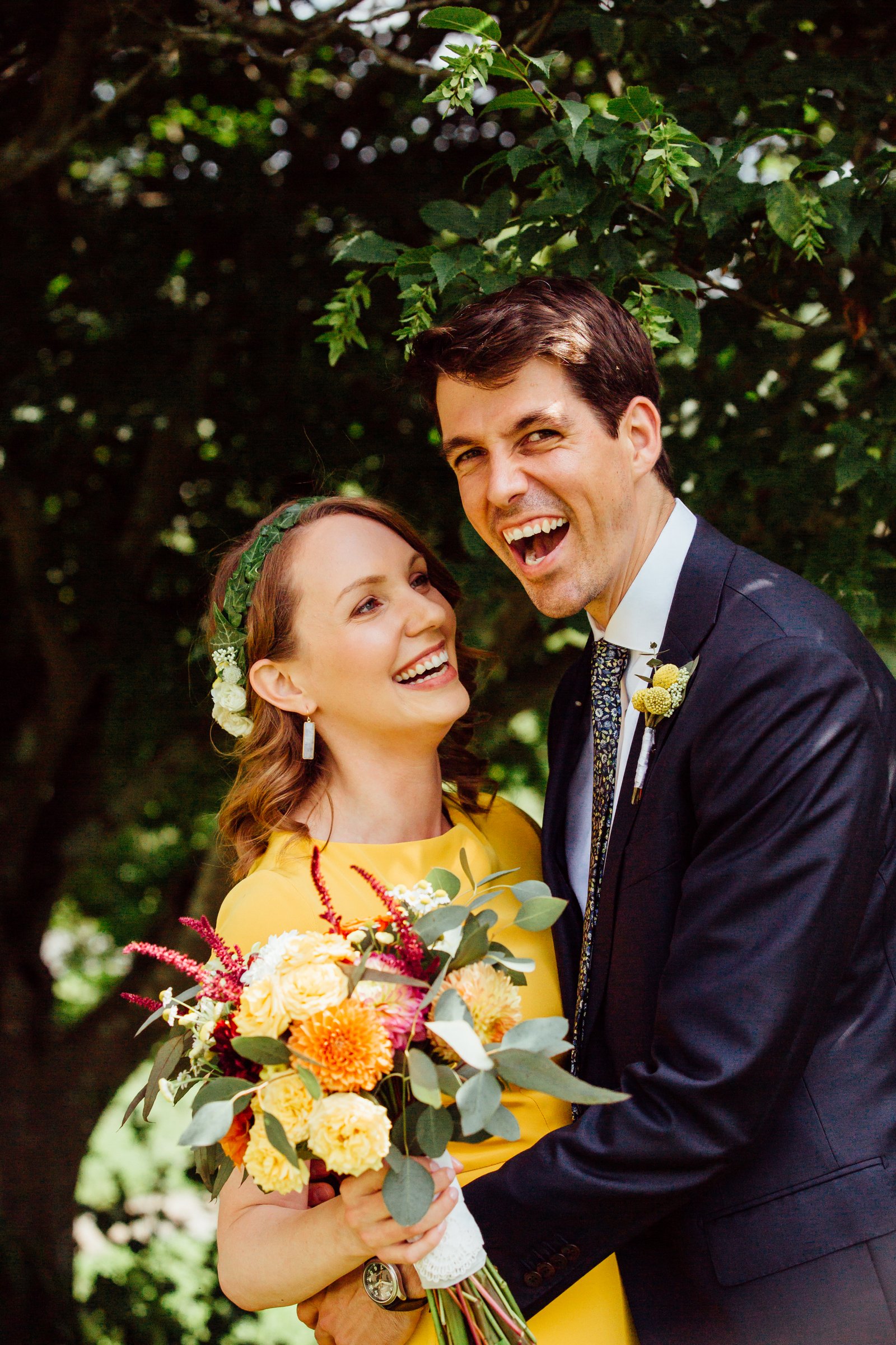 Inspiration: a mustard wedding dress! Summer wedding flowers at Quonquont Farm