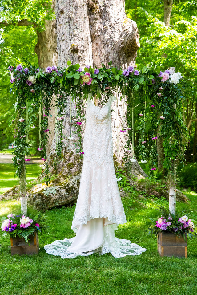 decorated wedding arch