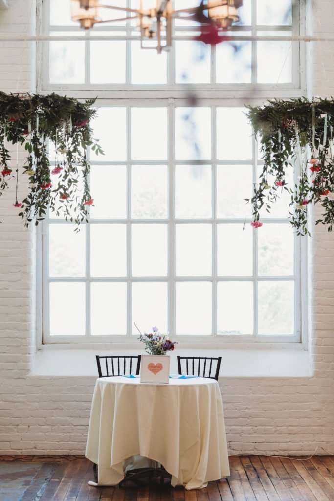 sweetheart table at a wedding