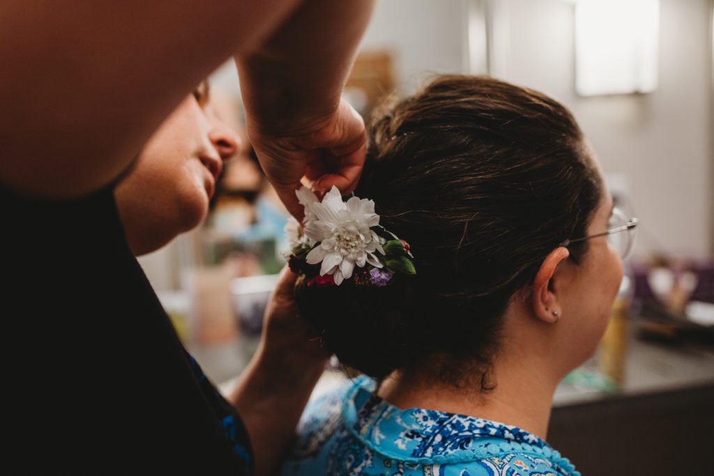 a woman's hair