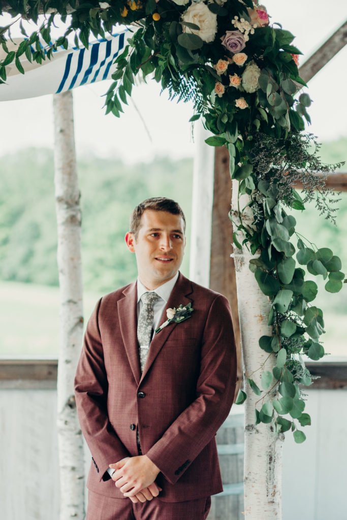 flowers on a wedding arch