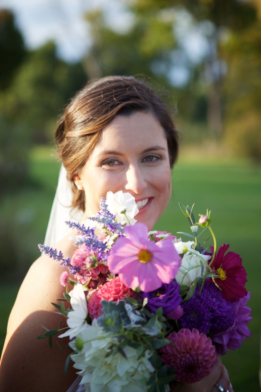 Purples and pinks and the Seven Sisters in the background: a fall wedding in Amherst