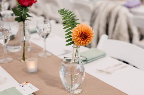 flowers in small vases