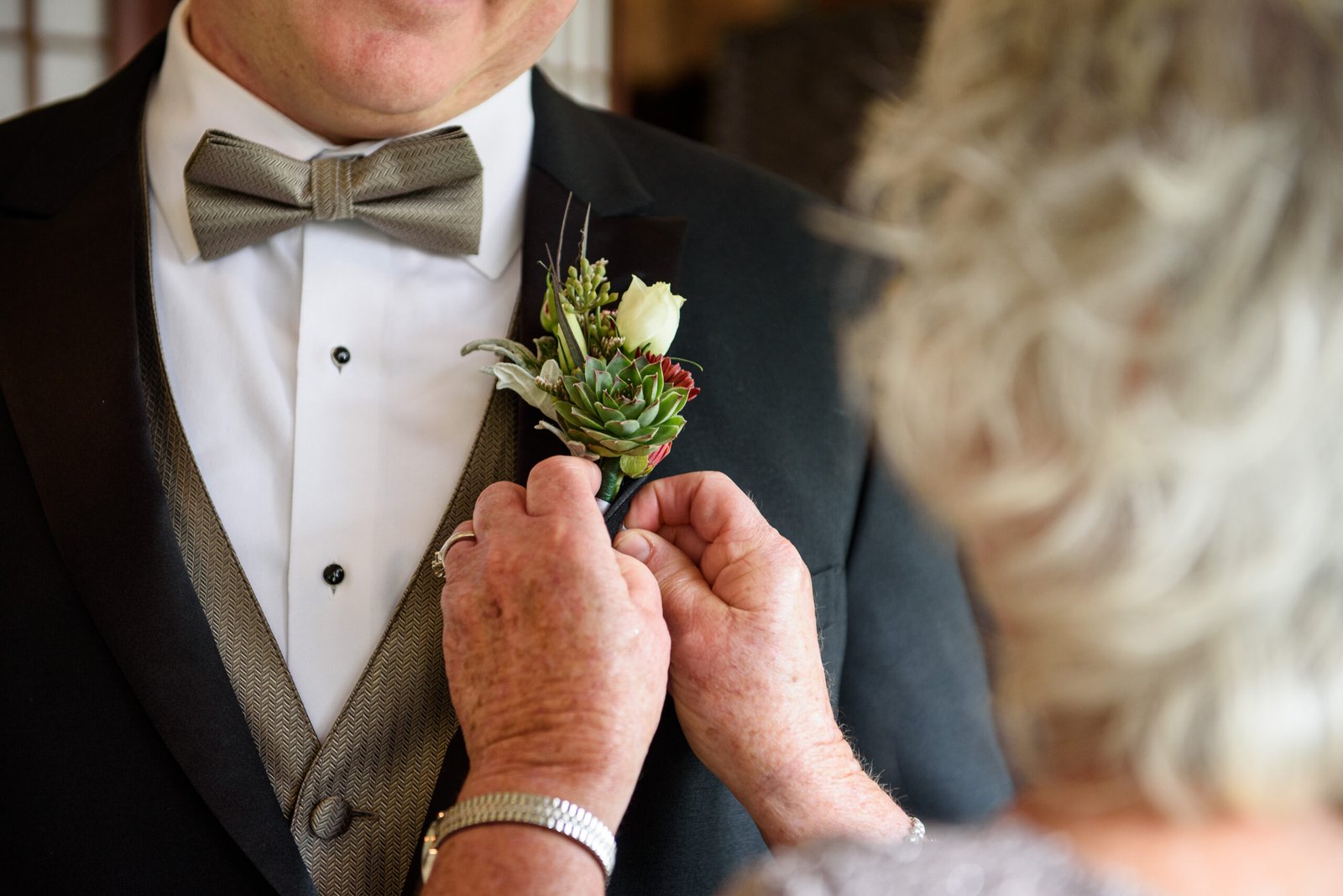boutonniere on groom