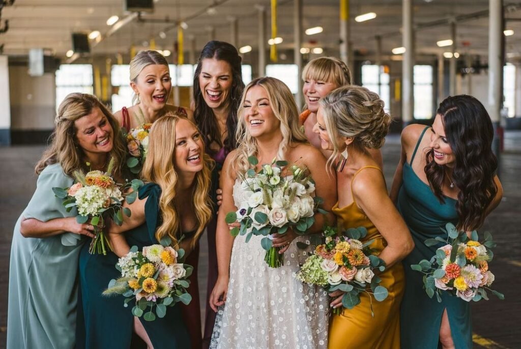 bride and bridesmaids