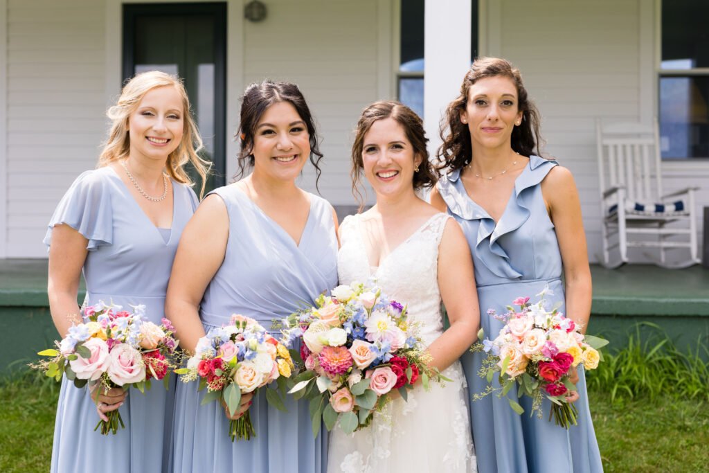 bride and bridesmaids