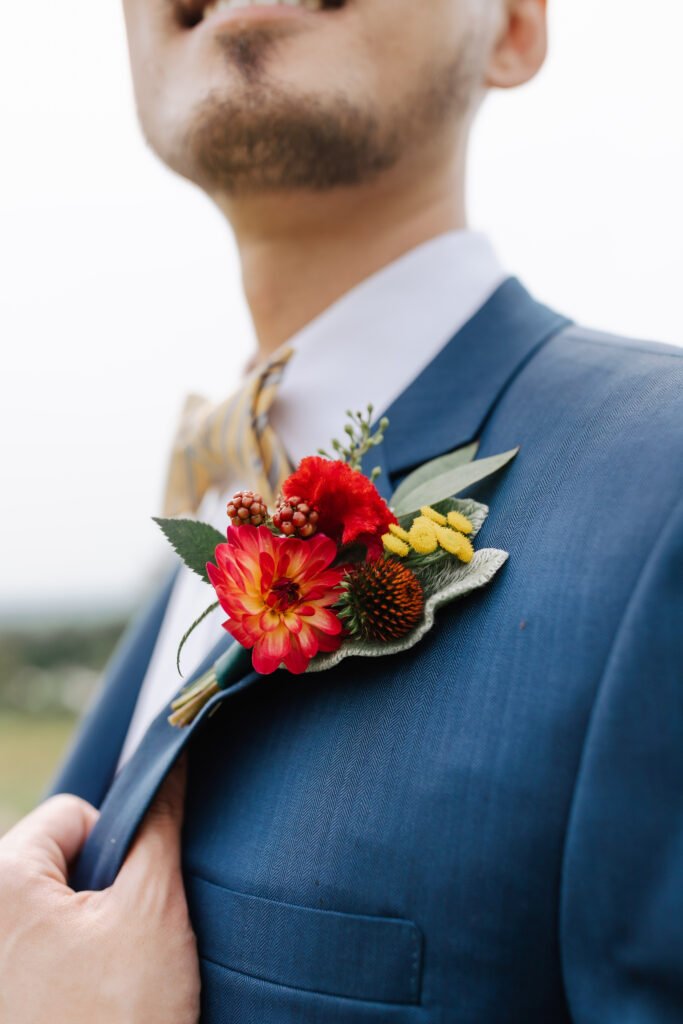 boutonniere on groom