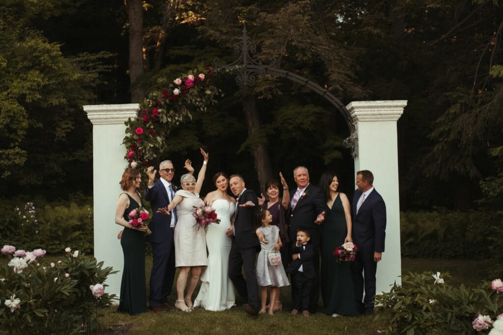 group of people at a wedding