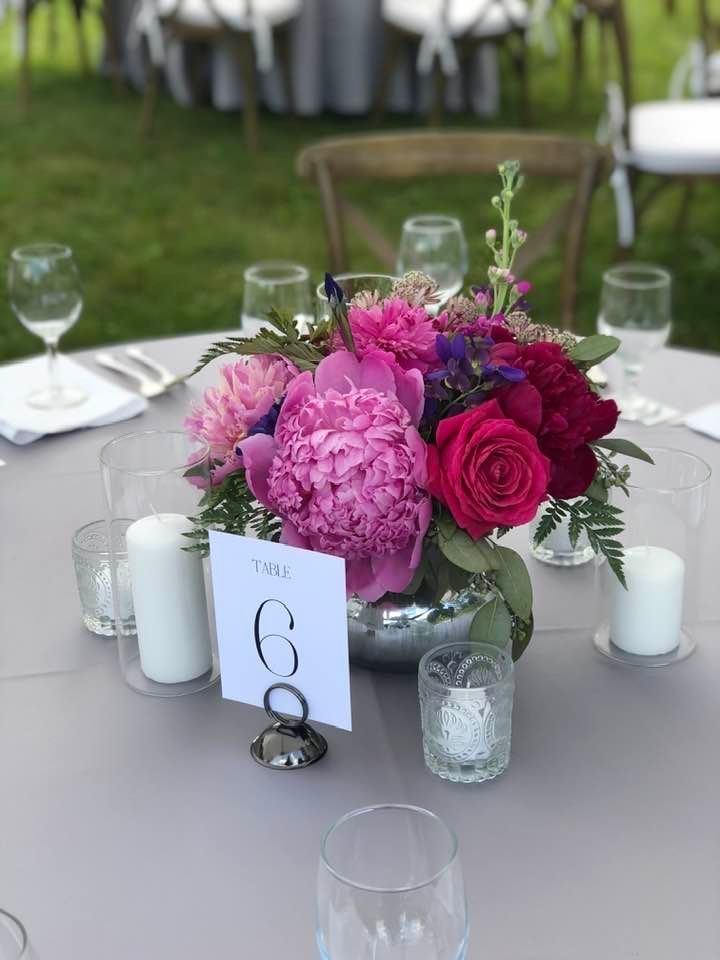 pink centerpiece