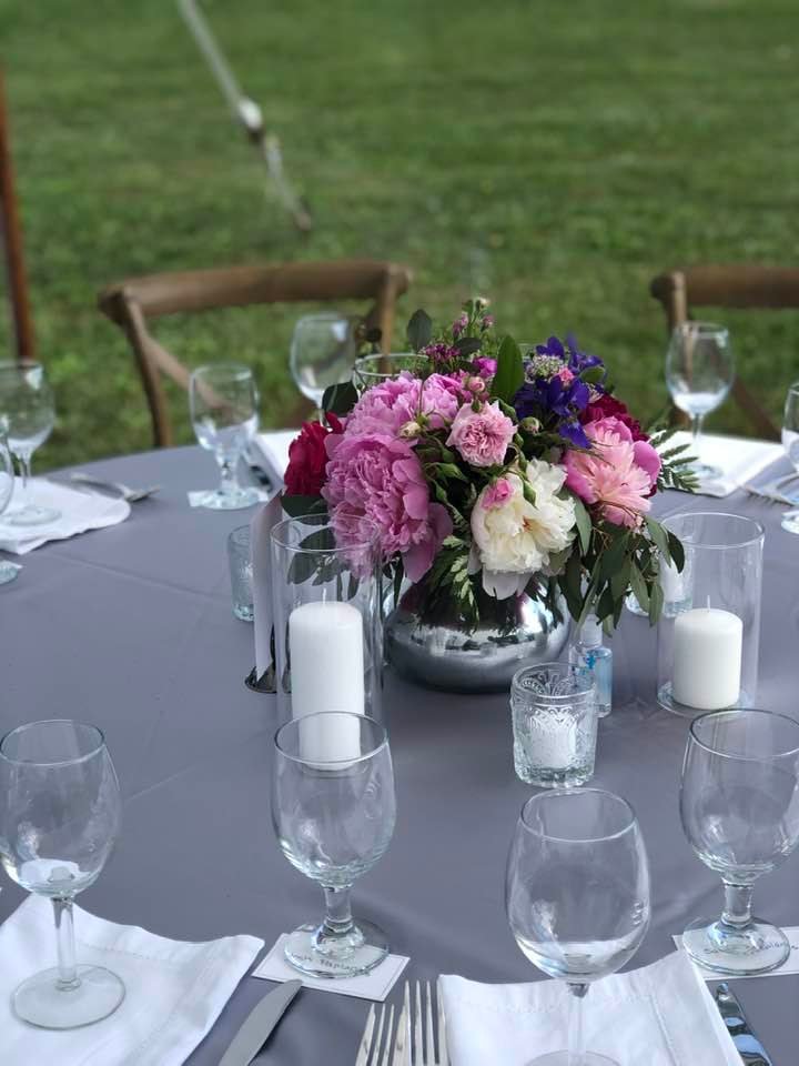 pink flower centerpiece