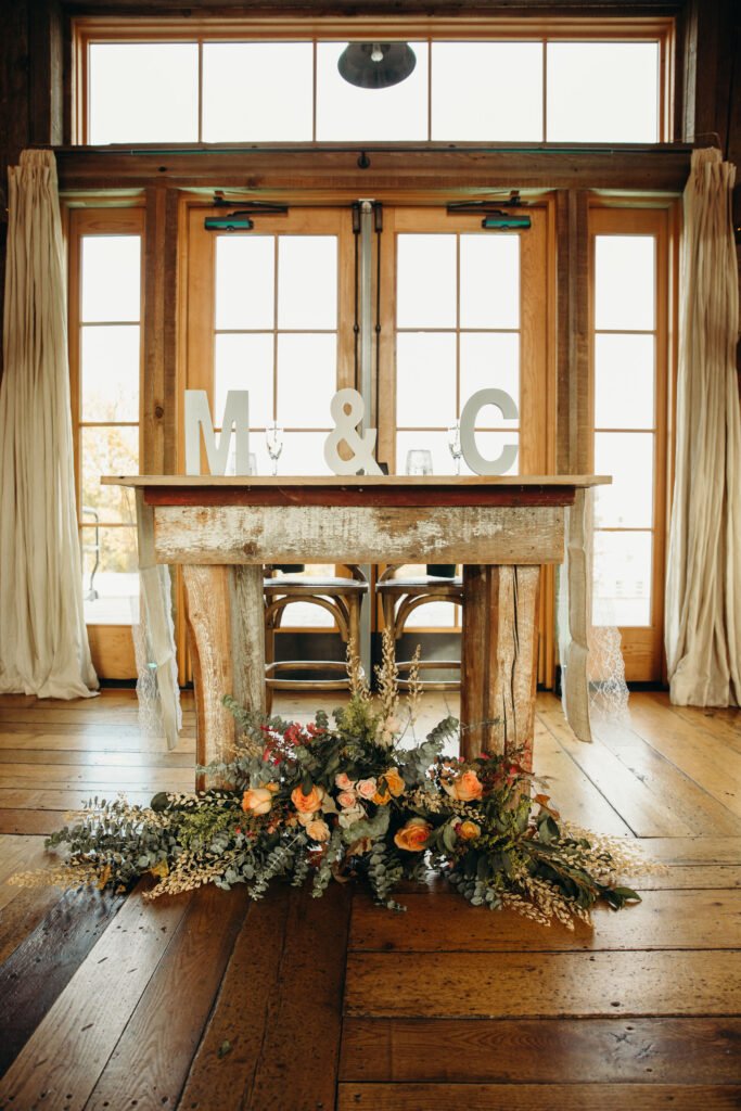 table with flowers