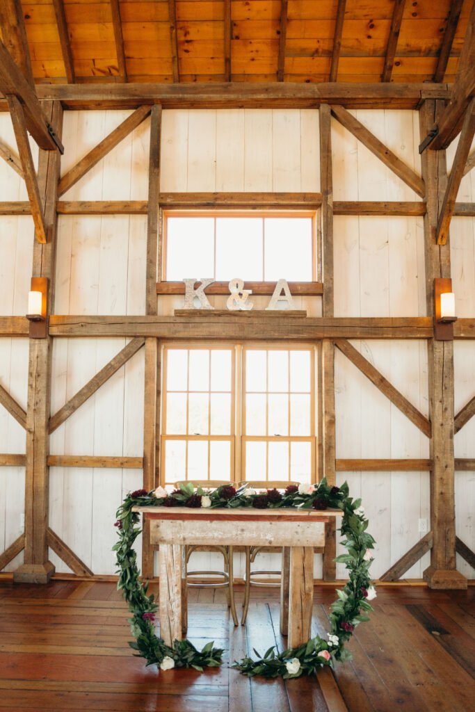 sweetheart table with flowers