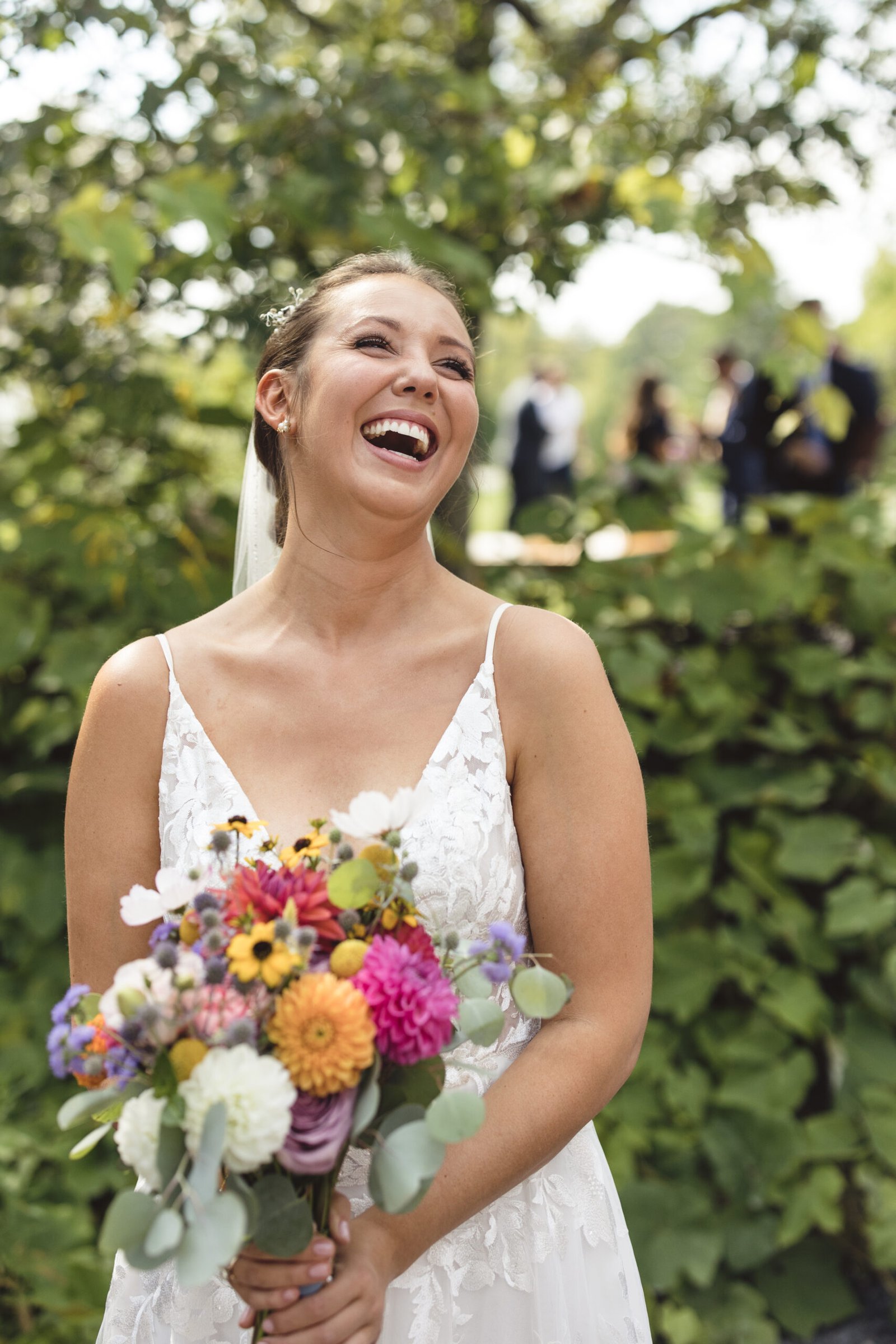 bride carrying her flowers