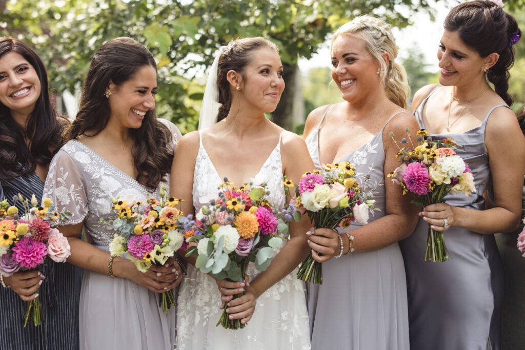 bride and bridesmaids