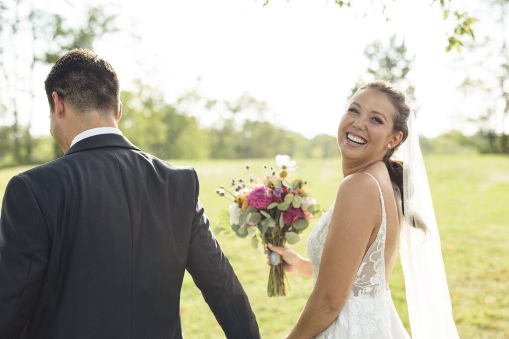 bride and groom at wedding in the Berkshires Massachusetts