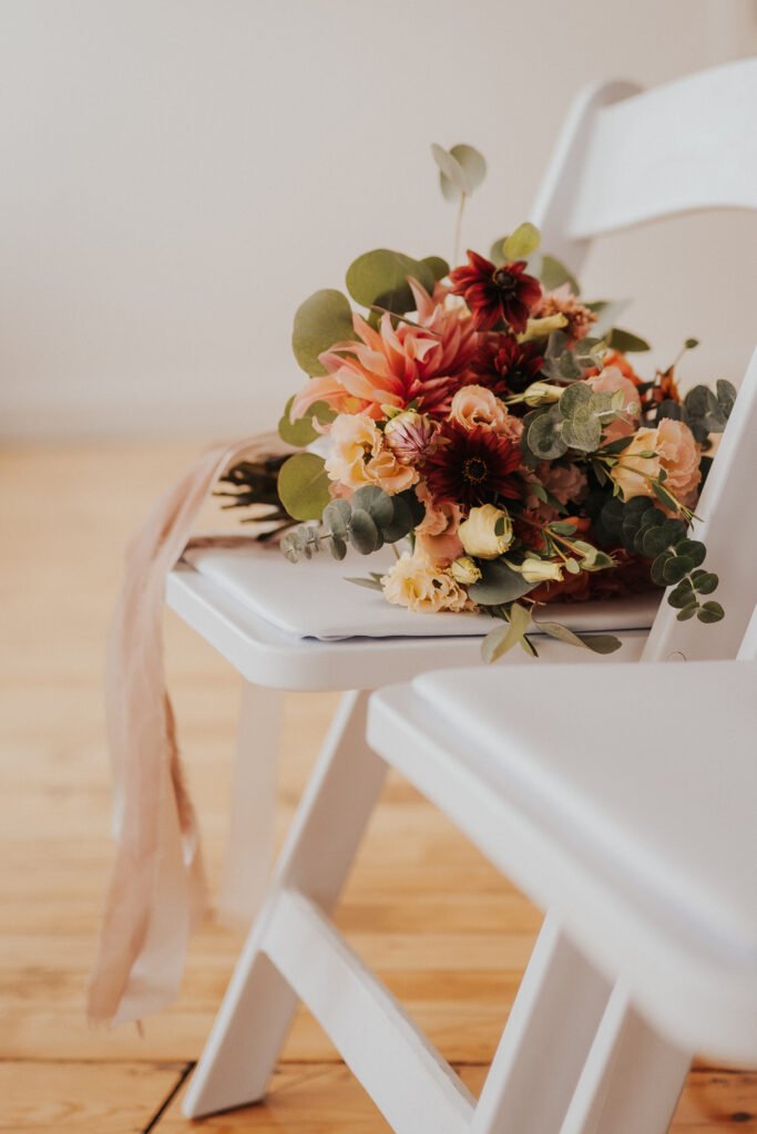 terracotta flowers wedding bouquet