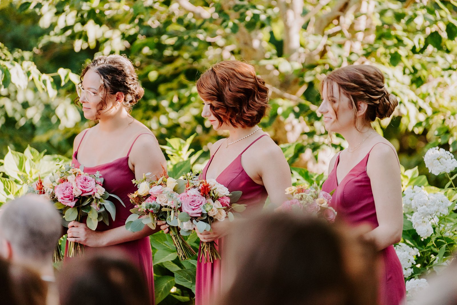 bridemaids, Harrington Farm, Princeton MA, summer wedding flowers