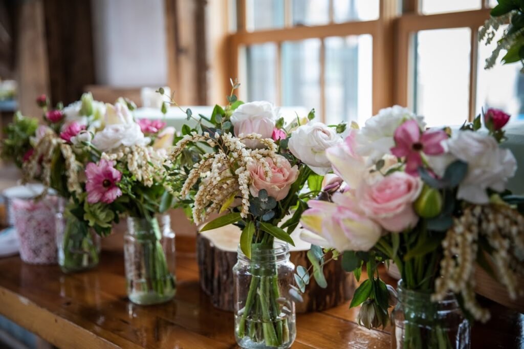 wedding bouquets pink and white flowers