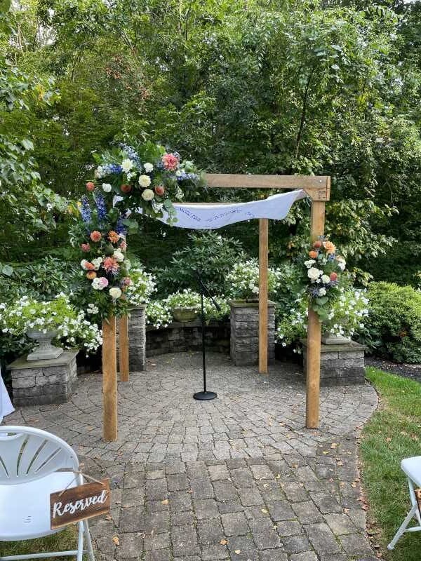 rustic wood chuppah for rent western MA
