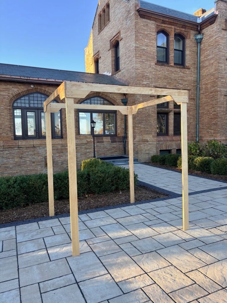 image of light wood chuppah for wedding